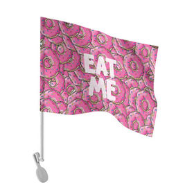 Флаг для автомобиля с принтом Eat me в Кировске, 100% полиэстер | Размер: 30*21 см | гомер