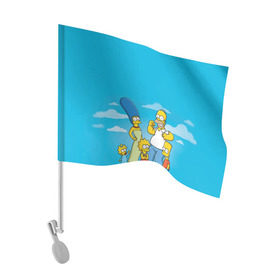 Флаг для автомобиля с принтом Симпсоны в Кировске, 100% полиэстер | Размер: 30*21 см | гомер