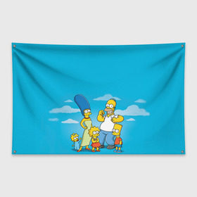 Флаг-баннер с принтом Симпсоны в Кировске, 100% полиэстер | размер 67 х 109 см, плотность ткани — 95 г/м2; по краям флага есть четыре люверса для крепления | гомер
