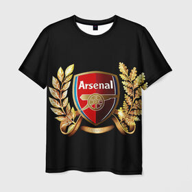 Мужская футболка 3D с принтом Arsenal в Кировске, 100% полиэфир | прямой крой, круглый вырез горловины, длина до линии бедер | Тематика изображения на принте: арсенал