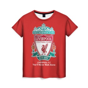 Женская футболка 3D с принтом Liverpool в Кировске, 100% полиэфир ( синтетическое хлопкоподобное полотно) | прямой крой, круглый вырез горловины, длина до линии бедер | ливерпуль