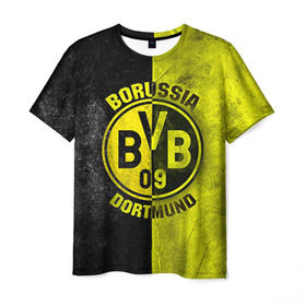 Мужская футболка 3D с принтом BVB в Кировске, 100% полиэфир | прямой крой, круглый вырез горловины, длина до линии бедер | bvb | спорт | фк | футбол