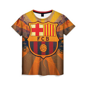 Женская футболка 3D с принтом Barcelona в Кировске, 100% полиэфир ( синтетическое хлопкоподобное полотно) | прямой крой, круглый вырез горловины, длина до линии бедер | barcelona | барса | барселона | спорт | футбол