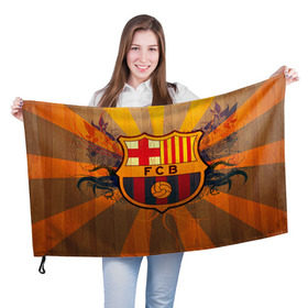 Флаг 3D с принтом Barcelona в Кировске, 100% полиэстер | плотность ткани — 95 г/м2, размер — 67 х 109 см. Принт наносится с одной стороны | barcelona | барса | барселона | спорт | футбол