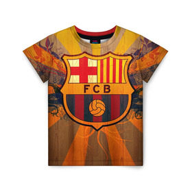 Детская футболка 3D с принтом Barcelona в Кировске, 100% гипоаллергенный полиэфир | прямой крой, круглый вырез горловины, длина до линии бедер, чуть спущенное плечо, ткань немного тянется | barcelona | барса | барселона | спорт | футбол