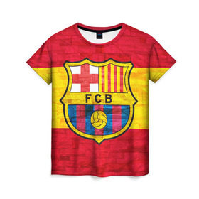 Женская футболка 3D с принтом Barcelona в Кировске, 100% полиэфир ( синтетическое хлопкоподобное полотно) | прямой крой, круглый вырез горловины, длина до линии бедер | barcelona | барса | барселона | спорт | футбол