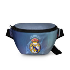 Поясная сумка 3D с принтом Real Madrid в Кировске, 100% полиэстер | плотная ткань, ремень с регулируемой длиной, внутри несколько карманов для мелочей, основное отделение и карман с обратной стороны сумки застегиваются на молнию | real madrid | реал мадрид | спорт | футбол