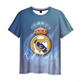 Мужская футболка 3D с принтом Real Madrid в Кировске, 100% полиэфир | прямой крой, круглый вырез горловины, длина до линии бедер | real madrid | реал мадрид | спорт | футбол