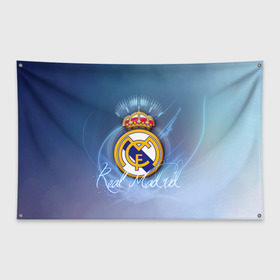 Флаг-баннер с принтом Real Madrid в Кировске, 100% полиэстер | размер 67 х 109 см, плотность ткани — 95 г/м2; по краям флага есть четыре люверса для крепления | real madrid | реал мадрид | спорт | футбол