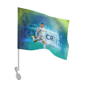 Флаг для автомобиля с принтом Ronaldo в Кировске, 100% полиэстер | Размер: 30*21 см | роналдо