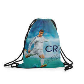 Рюкзак-мешок 3D с принтом Ronaldo в Кировске, 100% полиэстер | плотность ткани — 200 г/м2, размер — 35 х 45 см; лямки — толстые шнурки, застежка на шнуровке, без карманов и подкладки | роналдо
