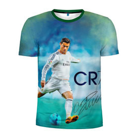 Мужская футболка 3D спортивная с принтом Ronaldo в Кировске, 100% полиэстер с улучшенными характеристиками | приталенный силуэт, круглая горловина, широкие плечи, сужается к линии бедра | Тематика изображения на принте: роналдо