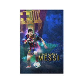 Обложка для паспорта матовая кожа с принтом Messi в Кировске, натуральная матовая кожа | размер 19,3 х 13,7 см; прозрачные пластиковые крепления | месси