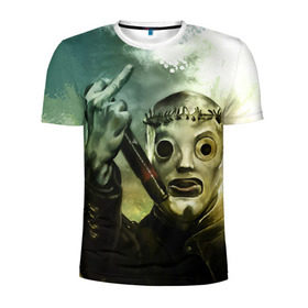 Мужская футболка 3D спортивная с принтом Slipknot в Кировске, 100% полиэстер с улучшенными характеристиками | приталенный силуэт, круглая горловина, широкие плечи, сужается к линии бедра | deth | rock | slipknot | маска | мрак | рок | слипнот