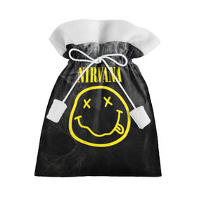 Подарочный 3D мешок с принтом Nirvana в Кировске, 100% полиэстер | Размер: 29*39 см | Тематика изображения на принте: cobain | curt | nirvana | rock | smile | кобейн | курт | рок | смайл