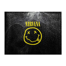 Обложка для студенческого билета с принтом Nirvana в Кировске, натуральная кожа | Размер: 11*8 см; Печать на всей внешней стороне | Тематика изображения на принте: cobain | curt | nirvana | rock | smile | кобейн | курт | рок | смайл