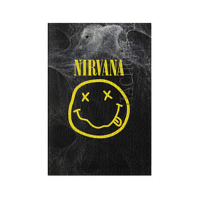 Обложка для паспорта матовая кожа с принтом Nirvana в Кировске, натуральная матовая кожа | размер 19,3 х 13,7 см; прозрачные пластиковые крепления | cobain | curt | nirvana | rock | smile | кобейн | курт | рок | смайл
