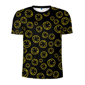 Мужская футболка 3D спортивная с принтом Nirvana в Кировске, 100% полиэстер с улучшенными характеристиками | приталенный силуэт, круглая горловина, широкие плечи, сужается к линии бедра | cobain | curt | nirvana | rock | smile | кобейн | курт | рок | смайл