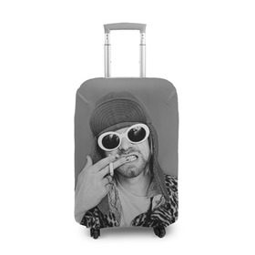Чехол для чемодана 3D с принтом Nirvana в Кировске, 86% полиэфир, 14% спандекс | двустороннее нанесение принта, прорези для ручек и колес | cobain | curt | nirvana | rock | кобейн | курт | рок
