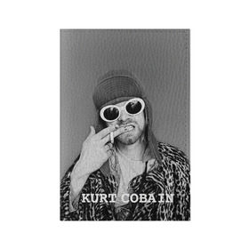 Обложка для паспорта матовая кожа с принтом Nirvana в Кировске, натуральная матовая кожа | размер 19,3 х 13,7 см; прозрачные пластиковые крепления | cobain | curt | nirvana | rock | кобейн | курт | рок