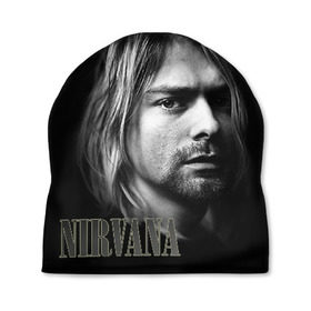 Шапка 3D с принтом Nirvana в Кировске, 100% полиэстер | универсальный размер, печать по всей поверхности изделия | cobain | curt | nirvana | rock | кобейн | курт | рок