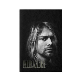 Обложка для паспорта матовая кожа с принтом Nirvana в Кировске, натуральная матовая кожа | размер 19,3 х 13,7 см; прозрачные пластиковые крепления | cobain | curt | nirvana | rock | кобейн | курт | рок