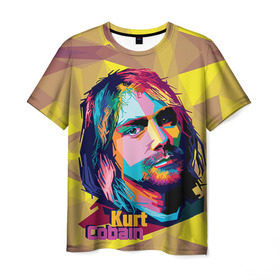 Мужская футболка 3D с принтом Nirvana в Кировске, 100% полиэфир | прямой крой, круглый вырез горловины, длина до линии бедер | cobain | curt | nirvana | rock | абстракт | кобейн | курт | рок