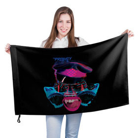 Флаг 3D с принтом The Prodigy в Кировске, 100% полиэстер | плотность ткани — 95 г/м2, размер — 67 х 109 см. Принт наносится с одной стороны | лиса