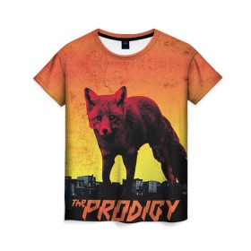 Женская футболка 3D с принтом The Prodigy в Кировске, 100% полиэфир ( синтетическое хлопкоподобное полотно) | прямой крой, круглый вырез горловины, длина до линии бедер | лиса