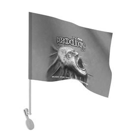 Флаг для автомобиля с принтом The Prodigy в Кировске, 100% полиэстер | Размер: 30*21 см | dnb | drum | prodigy | rave | продиджи | рейв | рэйв