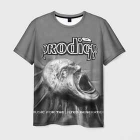 Мужская футболка 3D с принтом The Prodigy в Кировске, 100% полиэфир | прямой крой, круглый вырез горловины, длина до линии бедер | dnb | drum | prodigy | rave | продиджи | рейв | рэйв