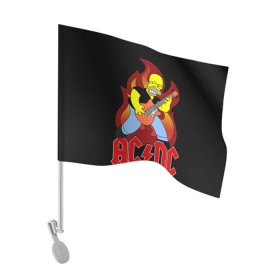 Флаг для автомобиля с принтом AC/DC в Кировске, 100% полиэстер | Размер: 30*21 см | ac dc | acdc | rock | рок | эйсидиси