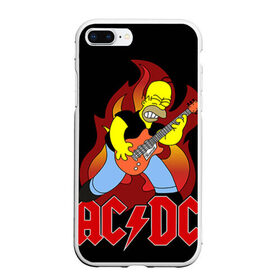 Чехол для iPhone 7Plus/8 Plus матовый с принтом AC DC в Кировске, Силикон | Область печати: задняя сторона чехла, без боковых панелей | ac dc | acdc | rock | рок | эйсидиси