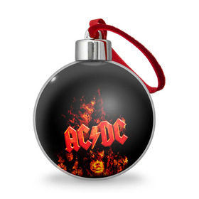Ёлочный шар с принтом AC/DC в Кировске, Пластик | Диаметр: 77 мм | ac dc | acdc | rock | рок | эйсидиси