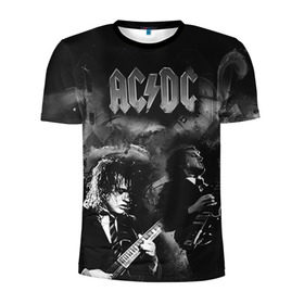 Мужская футболка 3D спортивная с принтом AC/DC в Кировске, 100% полиэстер с улучшенными характеристиками | приталенный силуэт, круглая горловина, широкие плечи, сужается к линии бедра | ac dc | acdc | rock | рок | эйсидиси