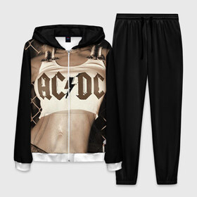 Мужской костюм 3D с принтом AC/DC в Кировске, 100% полиэстер | Манжеты и пояс оформлены тканевой резинкой, двухслойный капюшон со шнурком для регулировки, карманы спереди | ac dc | acdc | rock | рок | эйсидиси