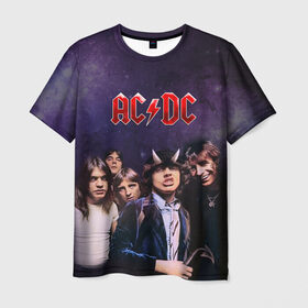 Мужская футболка 3D с принтом AC/DC в Кировске, 100% полиэфир | прямой крой, круглый вырез горловины, длина до линии бедер | ac dc | acdc | hell | highway | rock | to | рок | эйсидиси