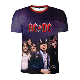 Мужская футболка 3D спортивная с принтом AC/DC в Кировске, 100% полиэстер с улучшенными характеристиками | приталенный силуэт, круглая горловина, широкие плечи, сужается к линии бедра | ac dc | acdc | hell | highway | rock | to | рок | эйсидиси