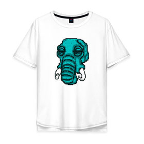Мужская футболка хлопок Oversize с принтом Rufus в Кировске, 100% хлопок | свободный крой, круглый ворот, “спинка” длиннее передней части | elephant | hotline miami | hotlinemiami | слон