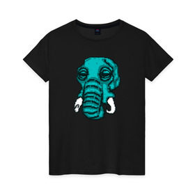 Женская футболка хлопок с принтом Rufus в Кировске, 100% хлопок | прямой крой, круглый вырез горловины, длина до линии бедер, слегка спущенное плечо | elephant | hotline miami | hotlinemiami | слон