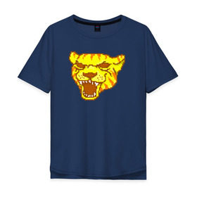Мужская футболка хлопок Oversize с принтом Tony в Кировске, 100% хлопок | свободный крой, круглый ворот, “спинка” длиннее передней части | hotline miami | hotlinemiami | tiger | тигр