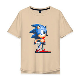 Мужская футболка хлопок Oversize с принтом Sonic в Кировске, 100% хлопок | свободный крой, круглый ворот, “спинка” длиннее передней части | nintendo | sonic | нинтендо | соник