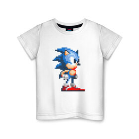 Детская футболка хлопок с принтом Sonic в Кировске, 100% хлопок | круглый вырез горловины, полуприлегающий силуэт, длина до линии бедер | nintendo | sonic | нинтендо | соник