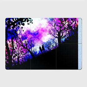 Магнитный плакат 3Х2 с принтом Пара под ночным небом в Кировске, Полимерный материал с магнитным слоем | 6 деталей размером 9*9 см | art | арт | лес | небо | ночь | пара