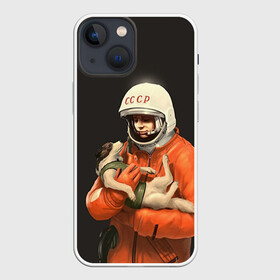 Чехол для iPhone 13 mini с принтом Гагарин в Кировске,  |  | гагарин | космос. россия | поехали | полет | собака | ссср