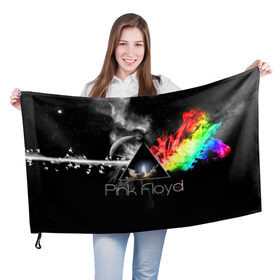 Флаг 3D с принтом Pink Floyd в Кировске, 100% полиэстер | плотность ткани — 95 г/м2, размер — 67 х 109 см. Принт наносится с одной стороны | pink floyd | rock | рок
