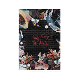 Обложка для паспорта матовая кожа с принтом Pink Floyd в Кировске, натуральная матовая кожа | размер 19,3 х 13,7 см; прозрачные пластиковые крепления | pink floyd | rock | wall | рок