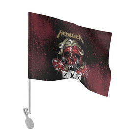 Флаг для автомобиля с принтом Metallica в Кировске, 100% полиэстер | Размер: 30*21 см | metallica | металл | рок