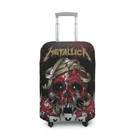 Чехол для чемодана 3D с принтом Metallica в Кировске, 86% полиэфир, 14% спандекс | двустороннее нанесение принта, прорези для ручек и колес | metallica | металл | рок