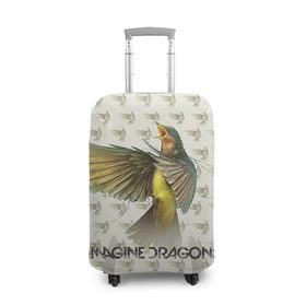 Чехол для чемодана 3D с принтом Imagine Dragons в Кировске, 86% полиэфир, 14% спандекс | двустороннее нанесение принта, прорези для ручек и колес | imagine dragons
